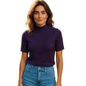 Old Navy Purple Fitted Short Sleeve Top